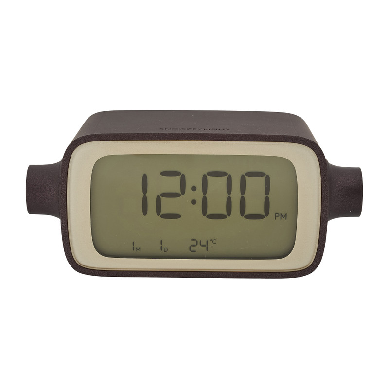 Lexon alarm klok rotation LR135 - bruin/oranje