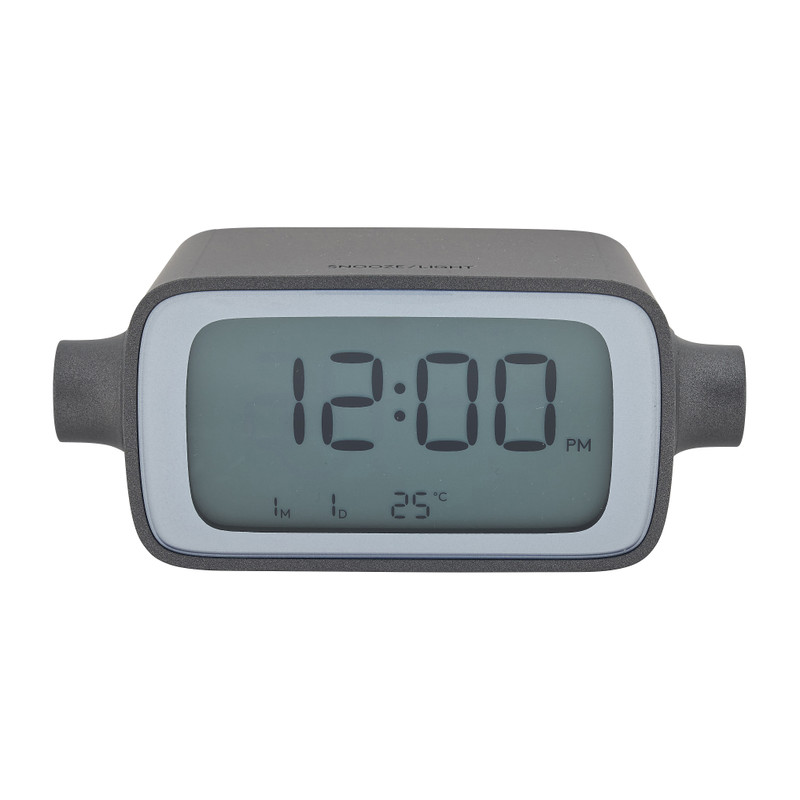 Lexon alarm klok rotation LR135 - donkergrijs
