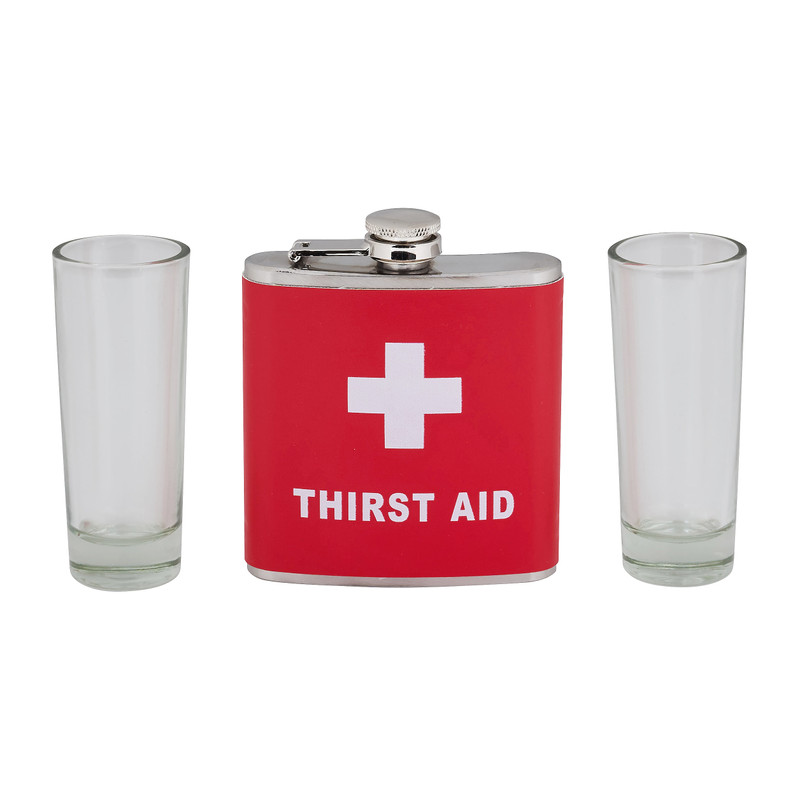 Heupfles met 2 borrelglazen - 60 ml - diverse varianten