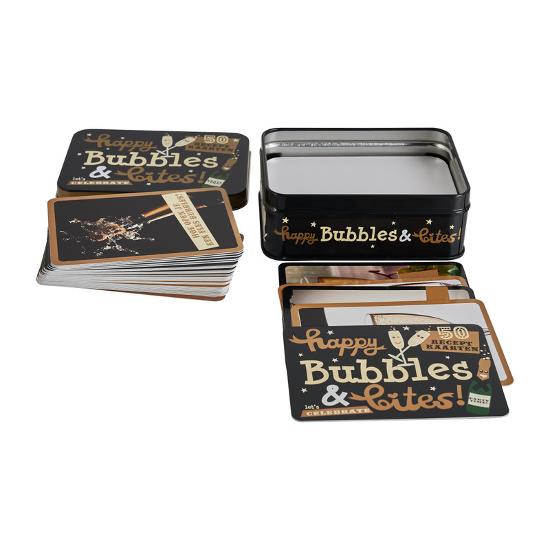 Bubbles & Bites in blik - 50 recept kaarten