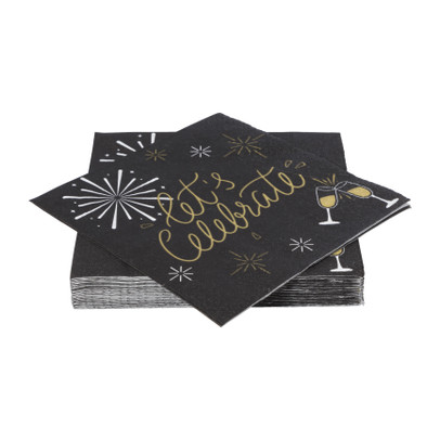 Servetten let's celebrate - papier - 33x33 cm