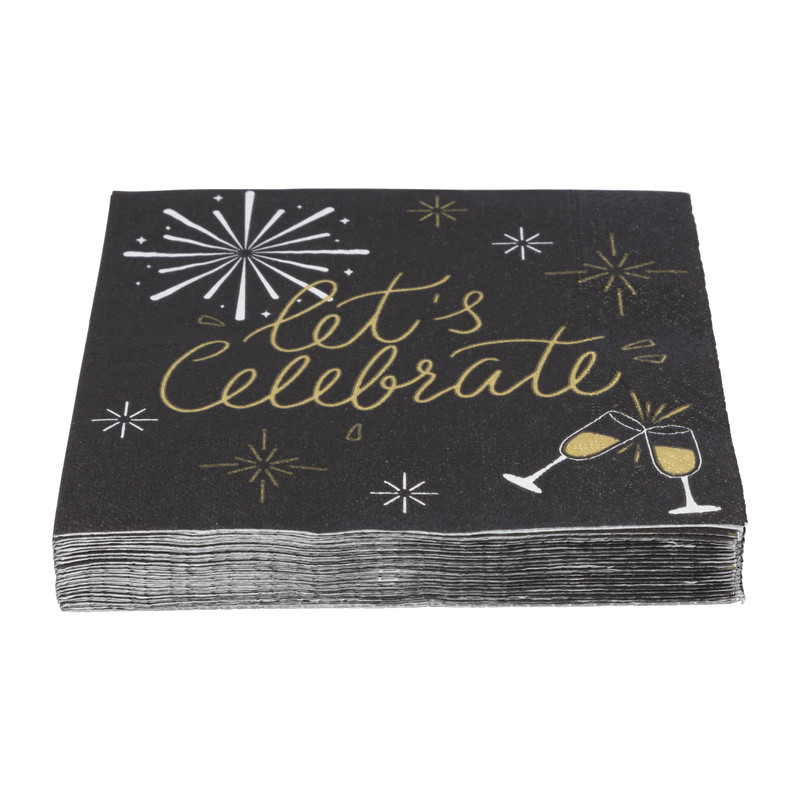 Servetten let's celebrate - papier - 33x33 cm
