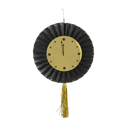 Decoratie waaier - goud/zwart - set van 3