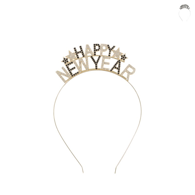 Happy New Year diadeem - goudkleurig
