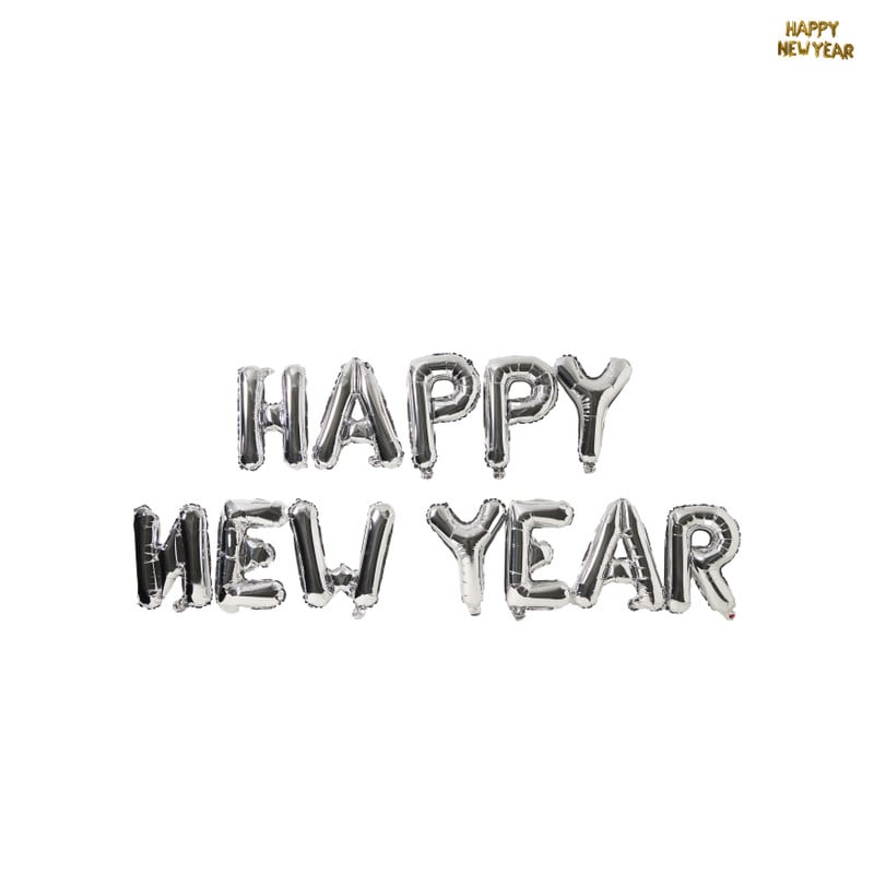 Happy New Year folieballon set - diverse varianten