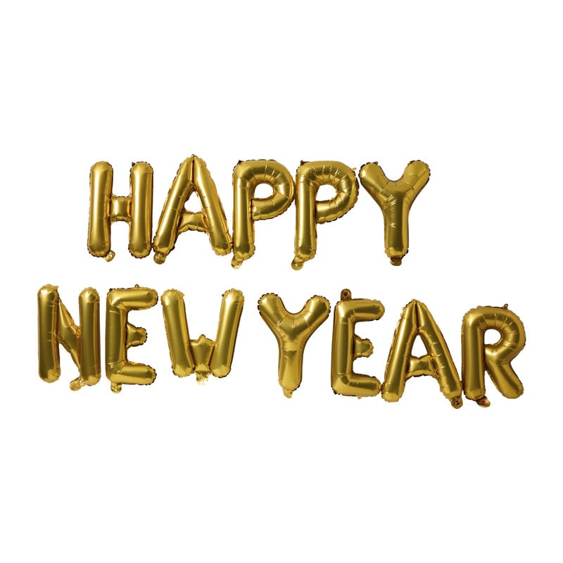 Happy New Year folieballon set - diverse varianten