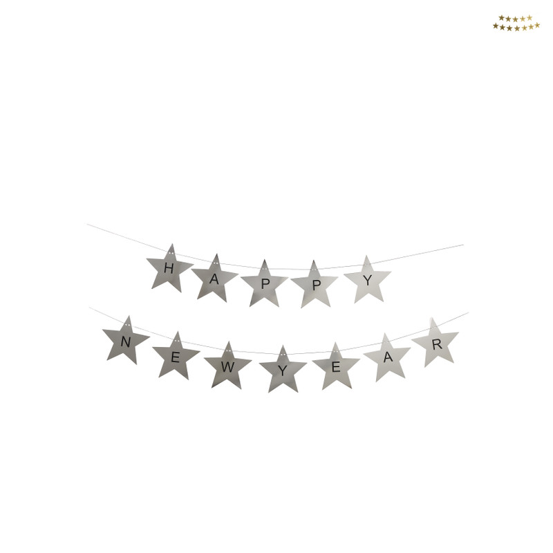 Happy new year sterren slinger - diverse varianten - 3 meter