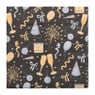 Servetten Happy New Year - zwart/goud/zilverkleurig 