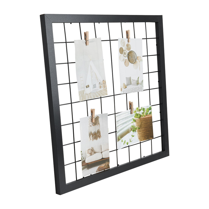 Collagelijst met metaaldraad - zwart - 43x43 cm 