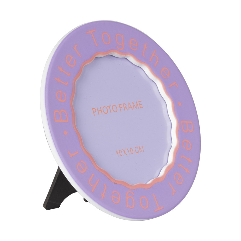 Fotolijst rond - lila - 10x10 cm