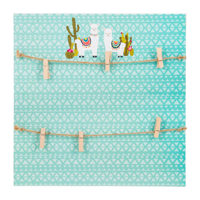 Wandbord lama met clips - 30x30x2 cm