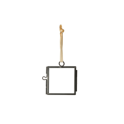 Mini fotolijstje hangend - zwart - 6x6 cm