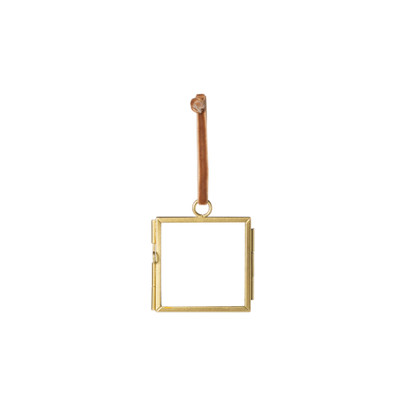 Mini fotolijstje hangend - goud - 6x6 cm