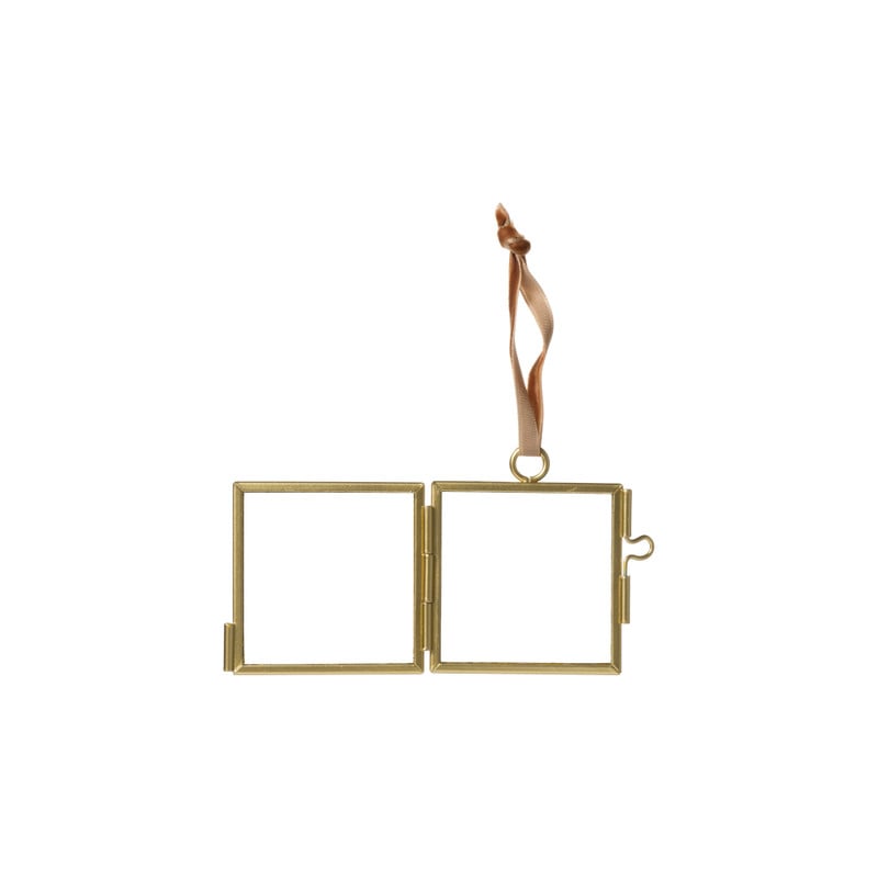 Mini fotolijstje hangend - goud - 6x6 cm