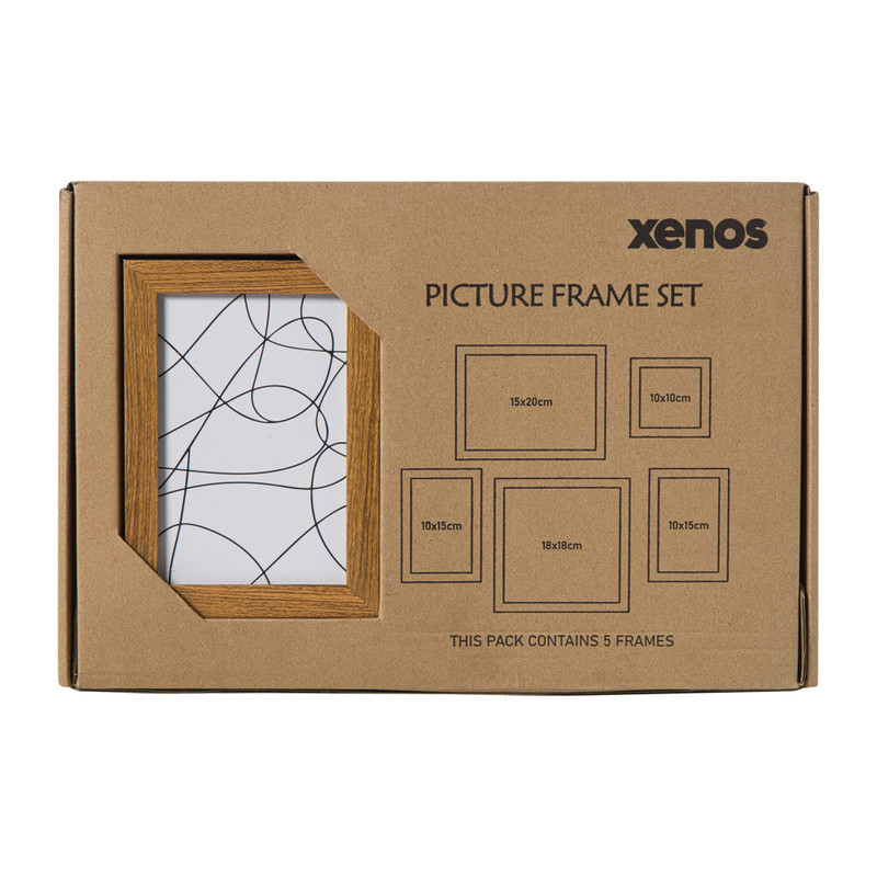 Fotolijstjes - hout - set van 5