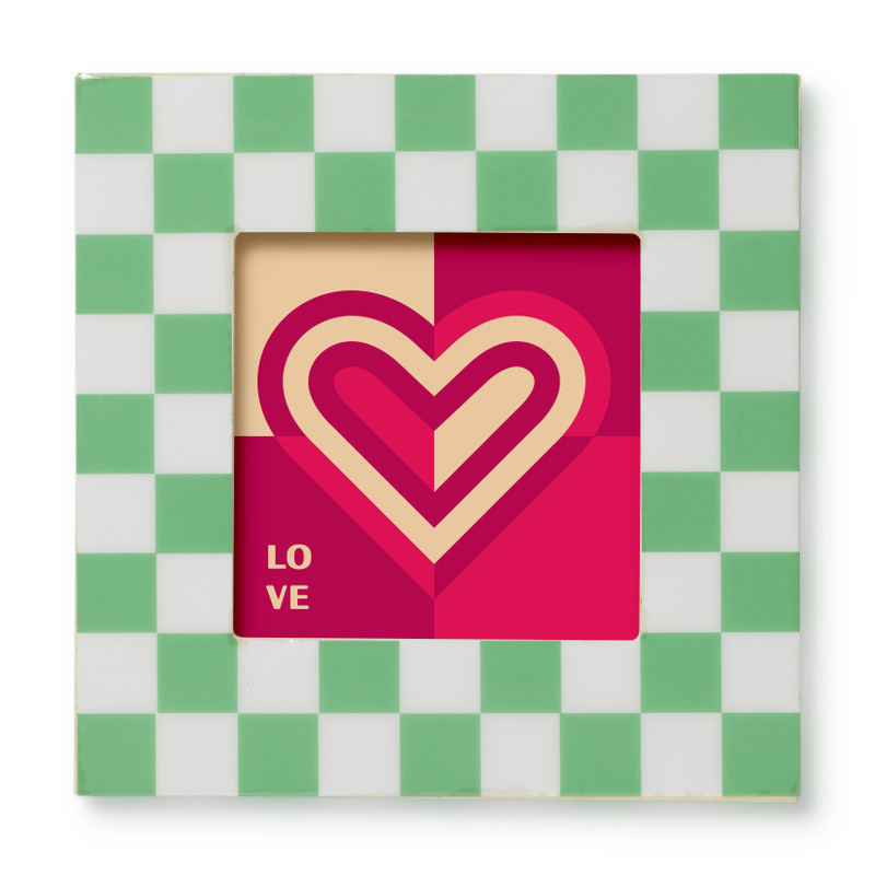 Fotolijst tokio - groen/wit - 10x10 cm