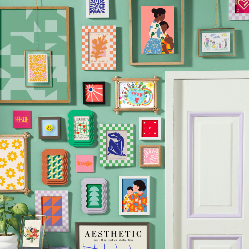 Fotolijst tokio - groen/wit - 10x10 cm