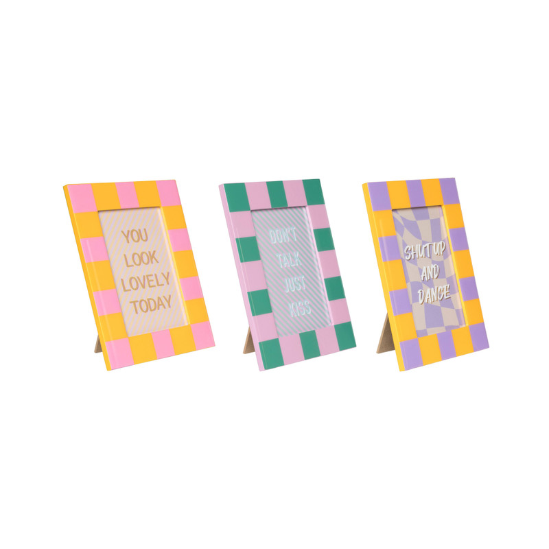 Fotokader blokjes - oranje/paars - 10x15 cm