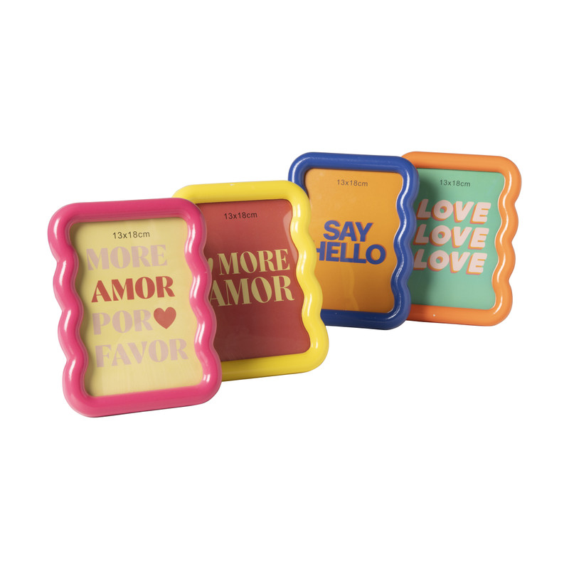 Fotolijst golf - roze - 13x18 cm