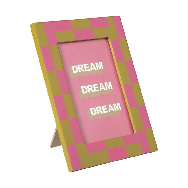Fotolijst grafisch - roze/groen - 10x15 cm