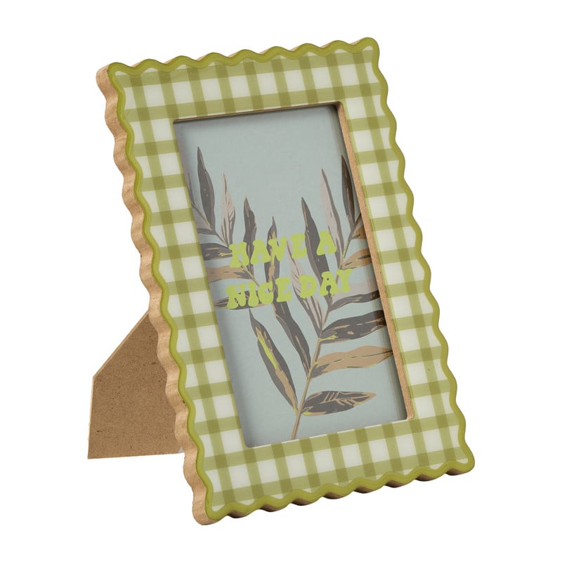 Fotolijst golf ruit - groen - 15x20 cm