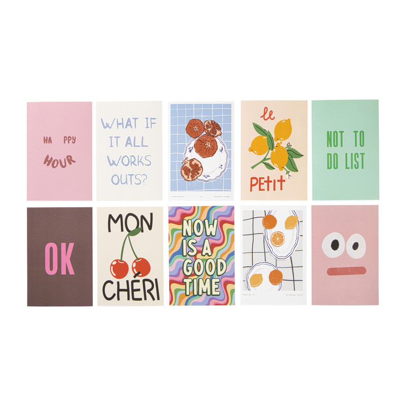 Wenskaarten set van 20 - multikleur