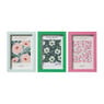 Fotolijsten set van 3 - groen/roze/blauw - 10x15 cm