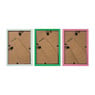 Fotolijsten set van 3 - groen/roze/blauw - 10x15 cm