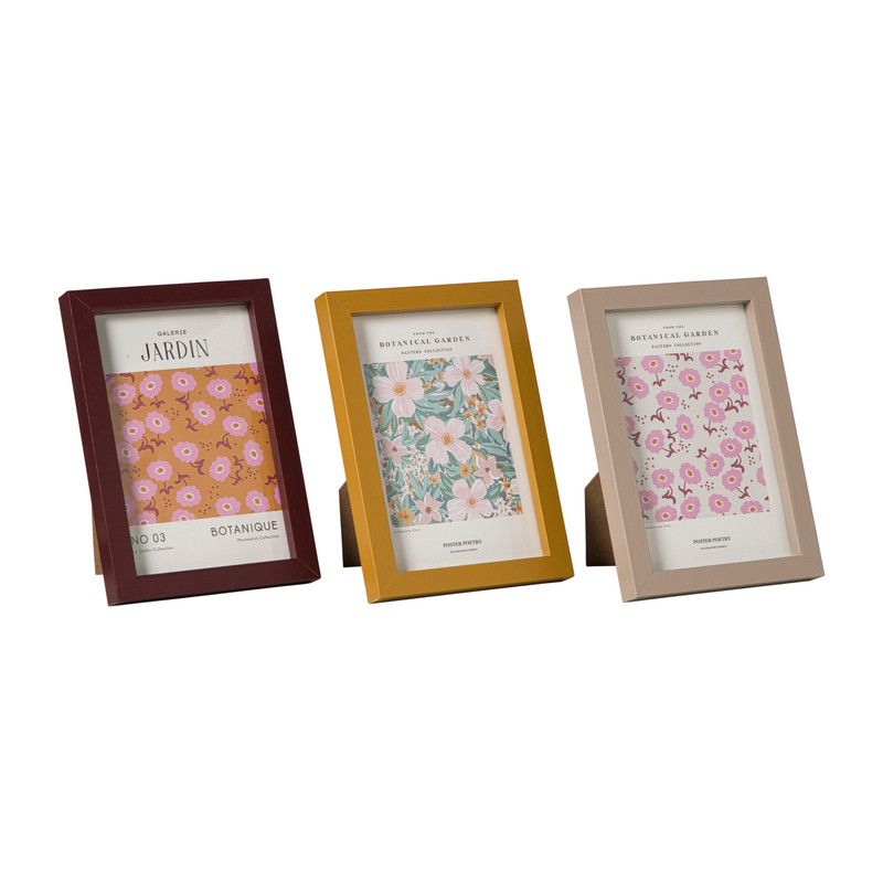 Fotolijsten set van 3 - beige/oker/rood - 10x15 cm