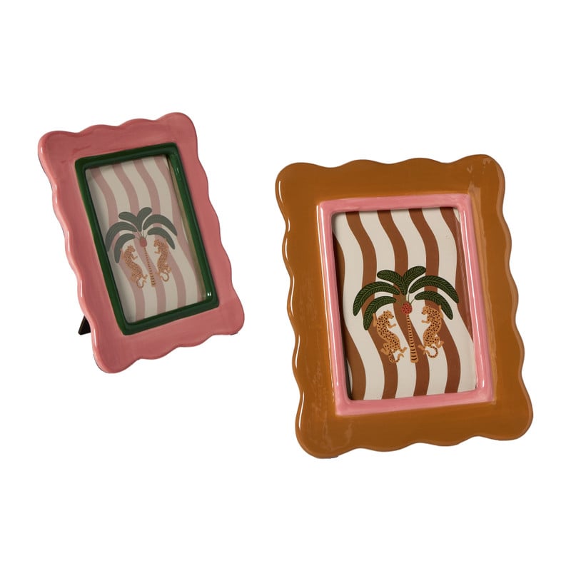 Fotolijst Marbella - roze/groen - 10x15 cm