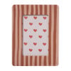 Fotolijst streep hartjes - bruin/rood - 10x15 cm