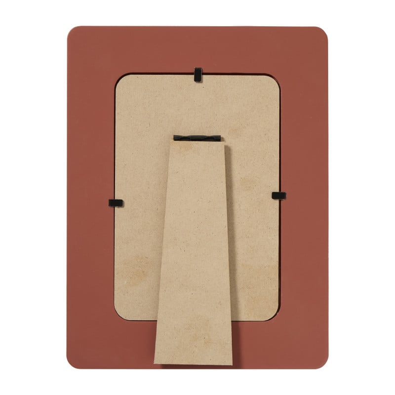 Fotolijstje streep lovely - bruin/rood - 10x15 cm