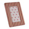 Fotolijstje streep lovely - bruin/rood - 10x15 cm