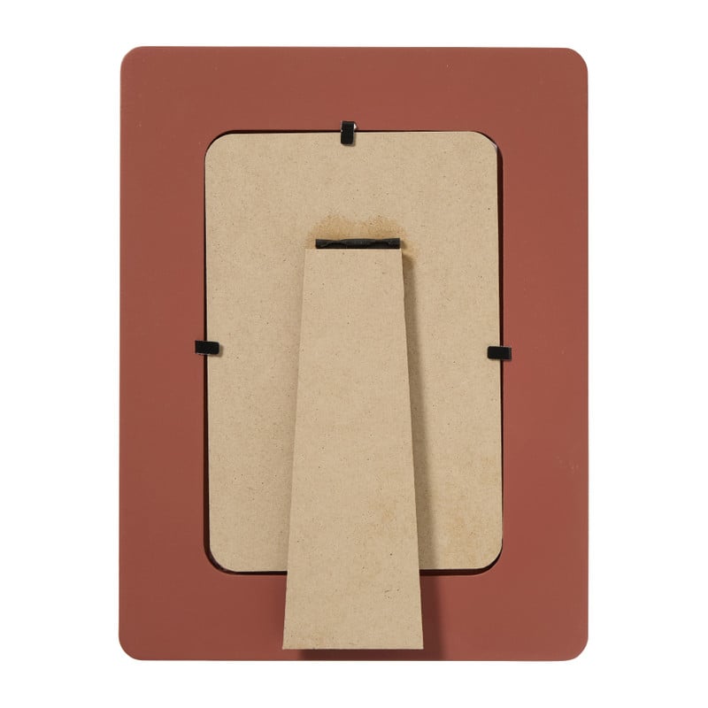 Fotolijst streep hartjes - bruin/rood - 10x15 cm