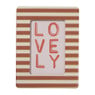 Fotolijst streep hartjes - bruin/rood - 10x15 cm