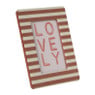 Fotolijst streep hartjes - bruin/rood - 10x15 cm