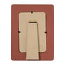 Fotolijst streep hartjes - bruin/rood - 10x15 cm