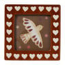 Fotolijst hartjes - bruin/rood - 14x14 cm