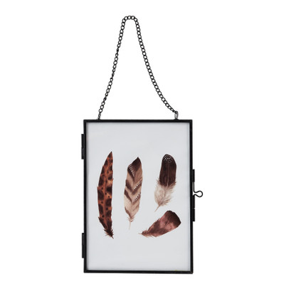 Fotolijst aan ketting - zwart - 13x18 cm