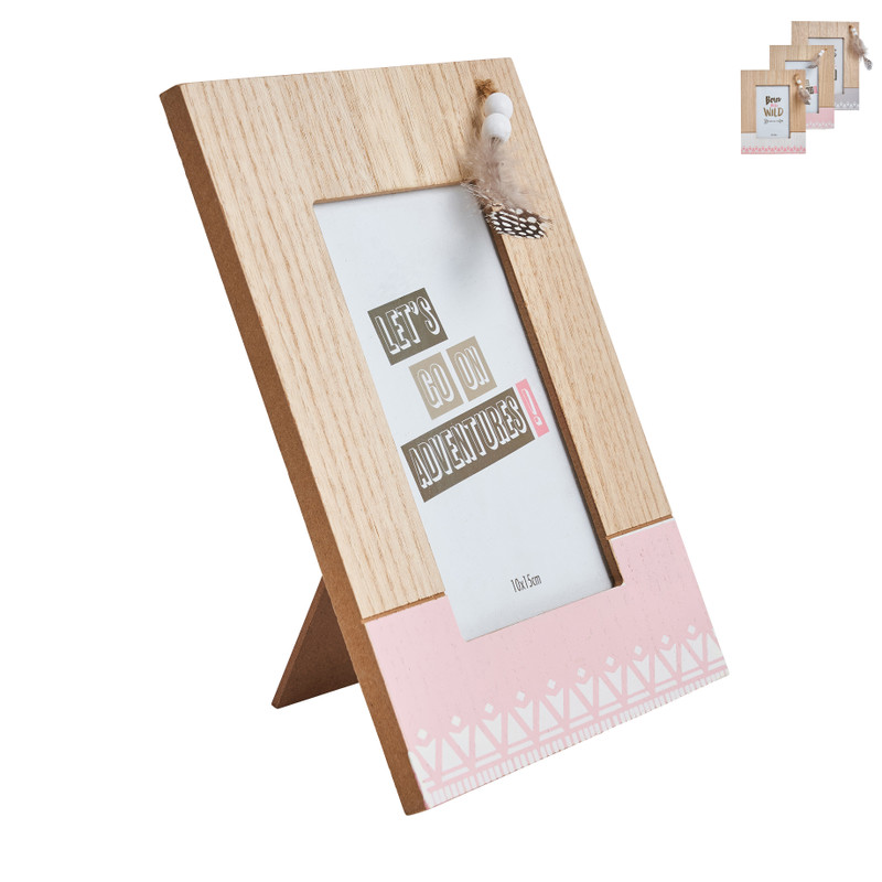 Fotolijstje met veertje - diverse varianten - 13x18 cm