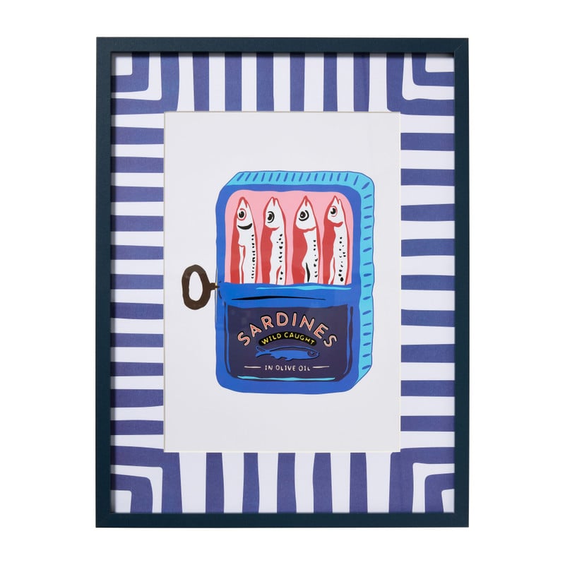 Lijst met poster sardines - multikleur - 30x40 cm