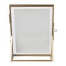 Fotolijst geribbeld glas - 18x13x6 cm - goudkleurig