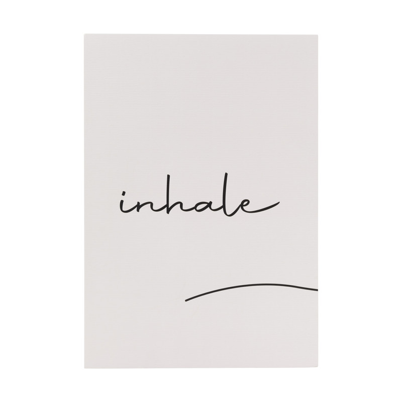 Poster inhale - beige/zwart - 21x30 cm
