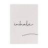 Poster inhale - beige/zwart - 21x30 cm