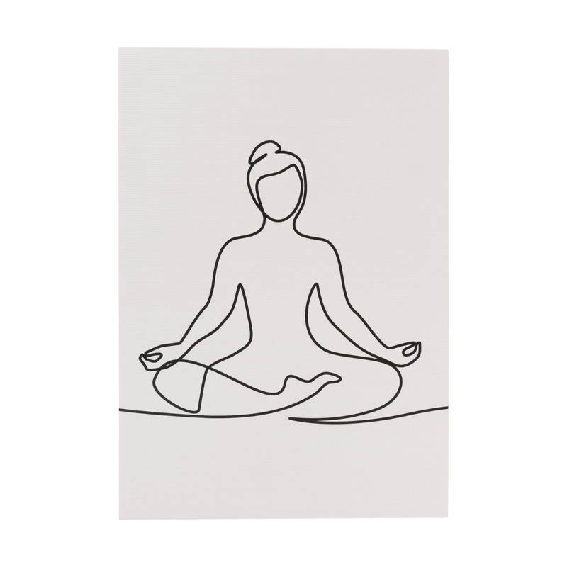 Poster mediteren - beige/zwart - 21x30 cm