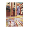 Poster Milaan - multikleur - 21x30 cm