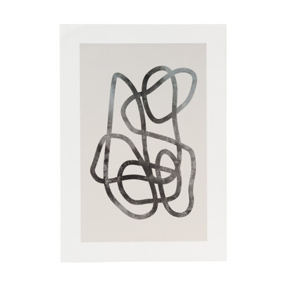 Poster abstract 1 - beige/zwart - 21x30 cm