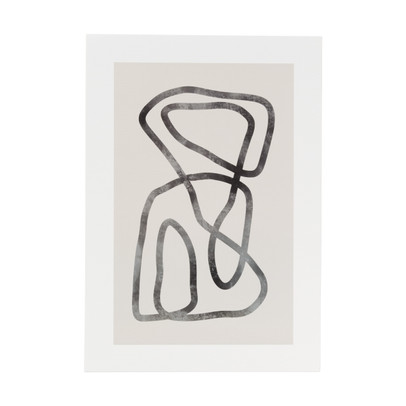 Poster abstract 2 - beige/zwart - 21x30 cm