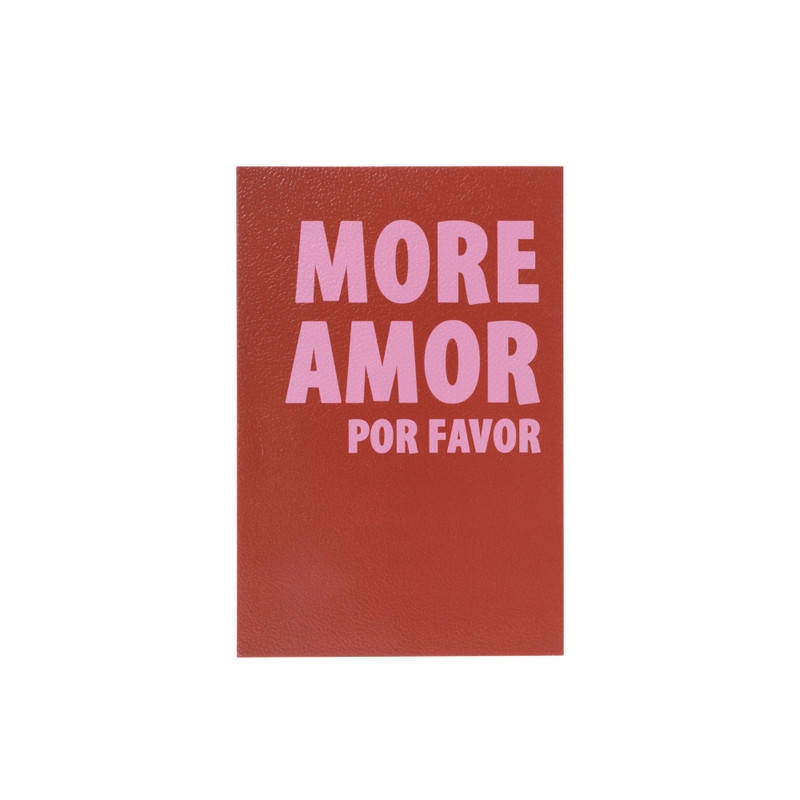 Poster more amor por favor - rood/roze - 13x18 cm
