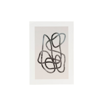 Poster abstract 1 - beige/zwart - 13x18 cm